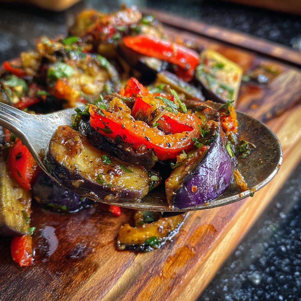 Auberginenpfanne pikant