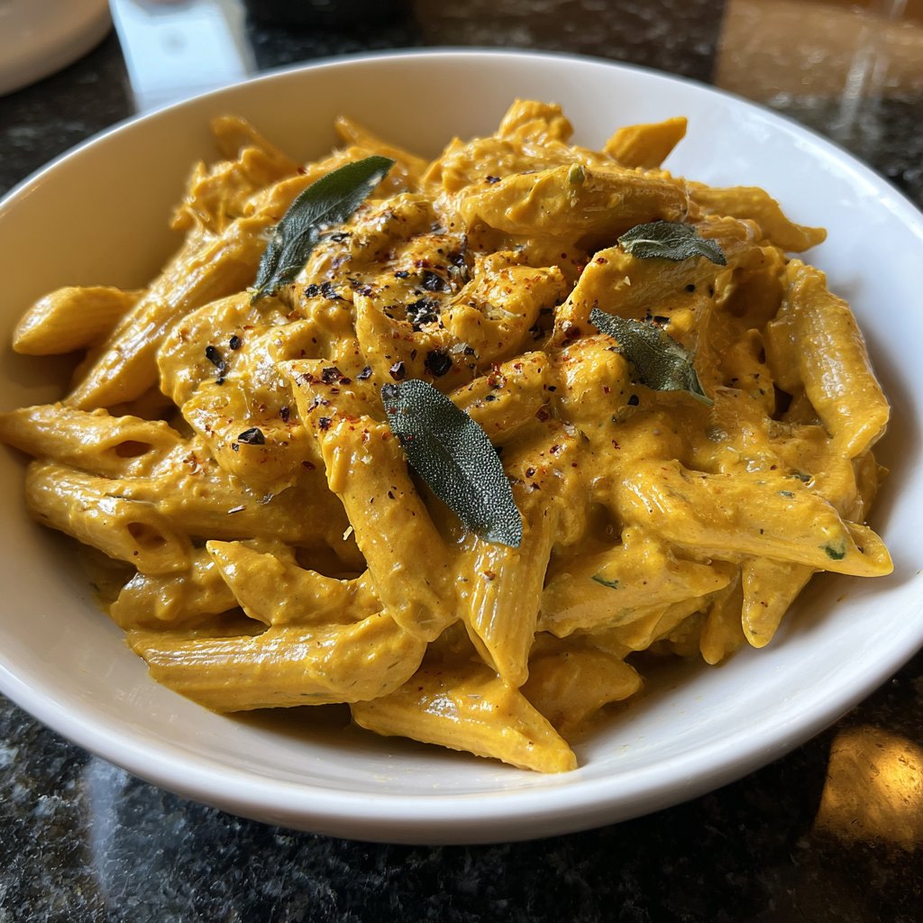 Penne mit Kürbis und Salbei