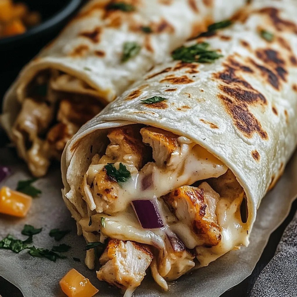 Cheesy Garlic Chicken Wraps