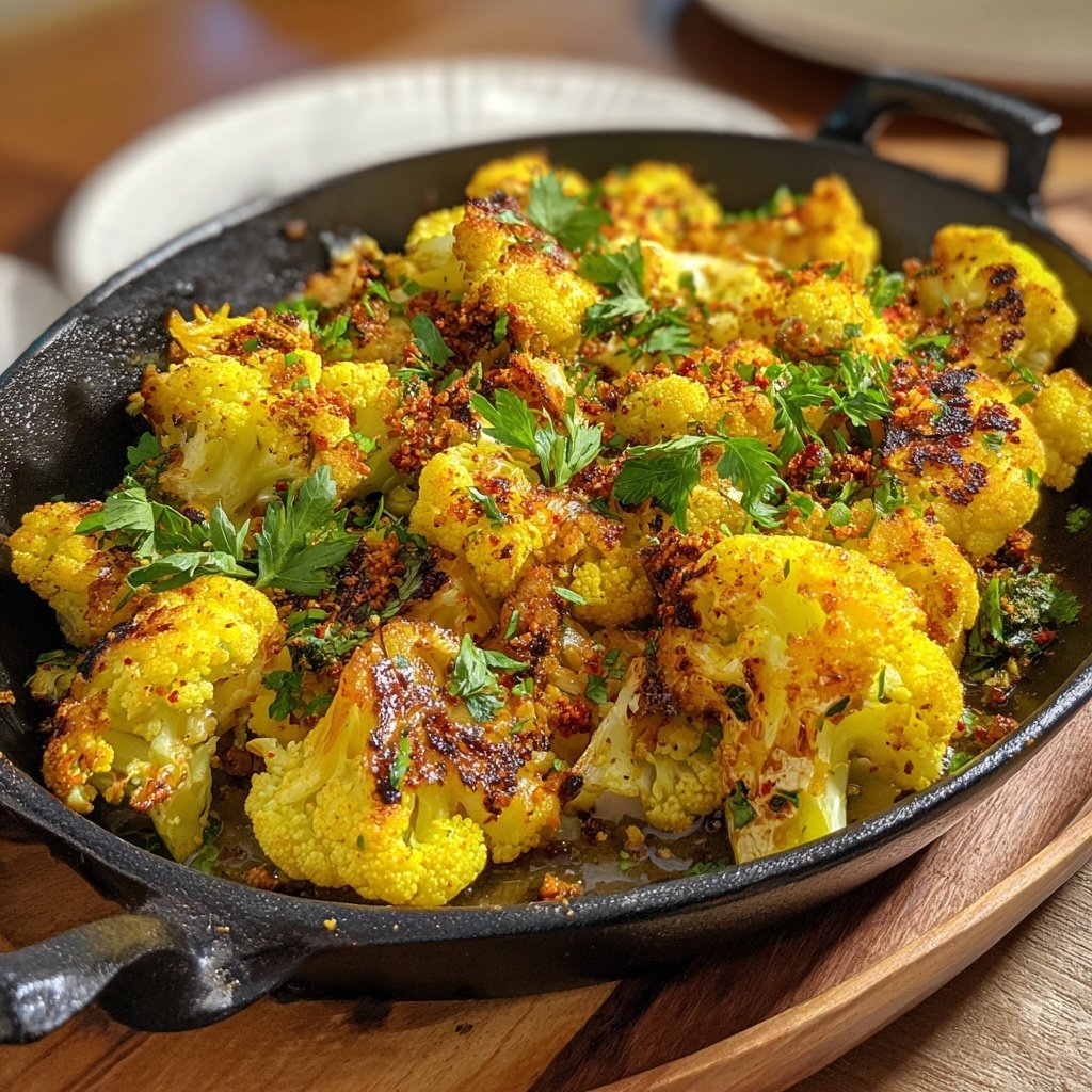 Blumenkohl Pfanne Mit Kurkuma