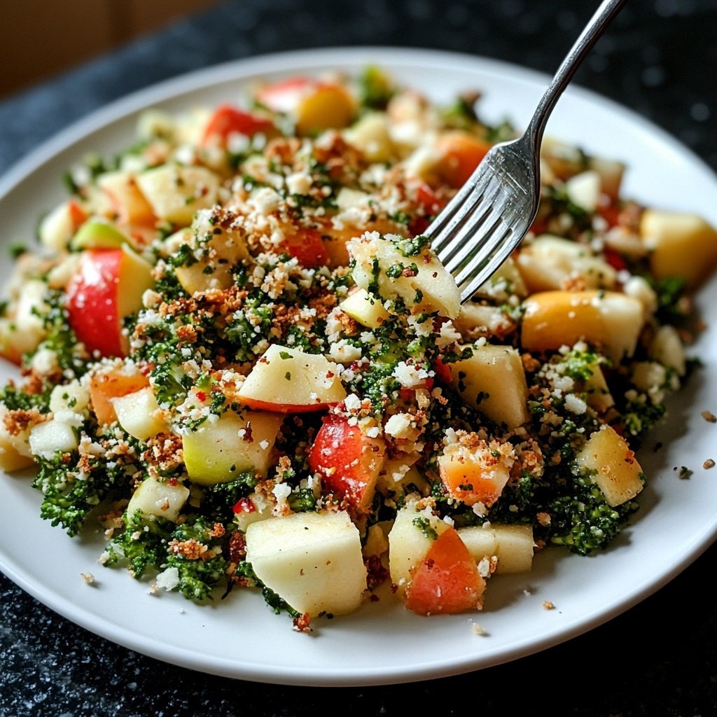 Roher Brokkoli-Salat mit Apfel – Vegan und Low Carb