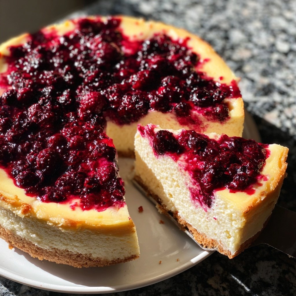 Käsekuchen mit Beerenboden
